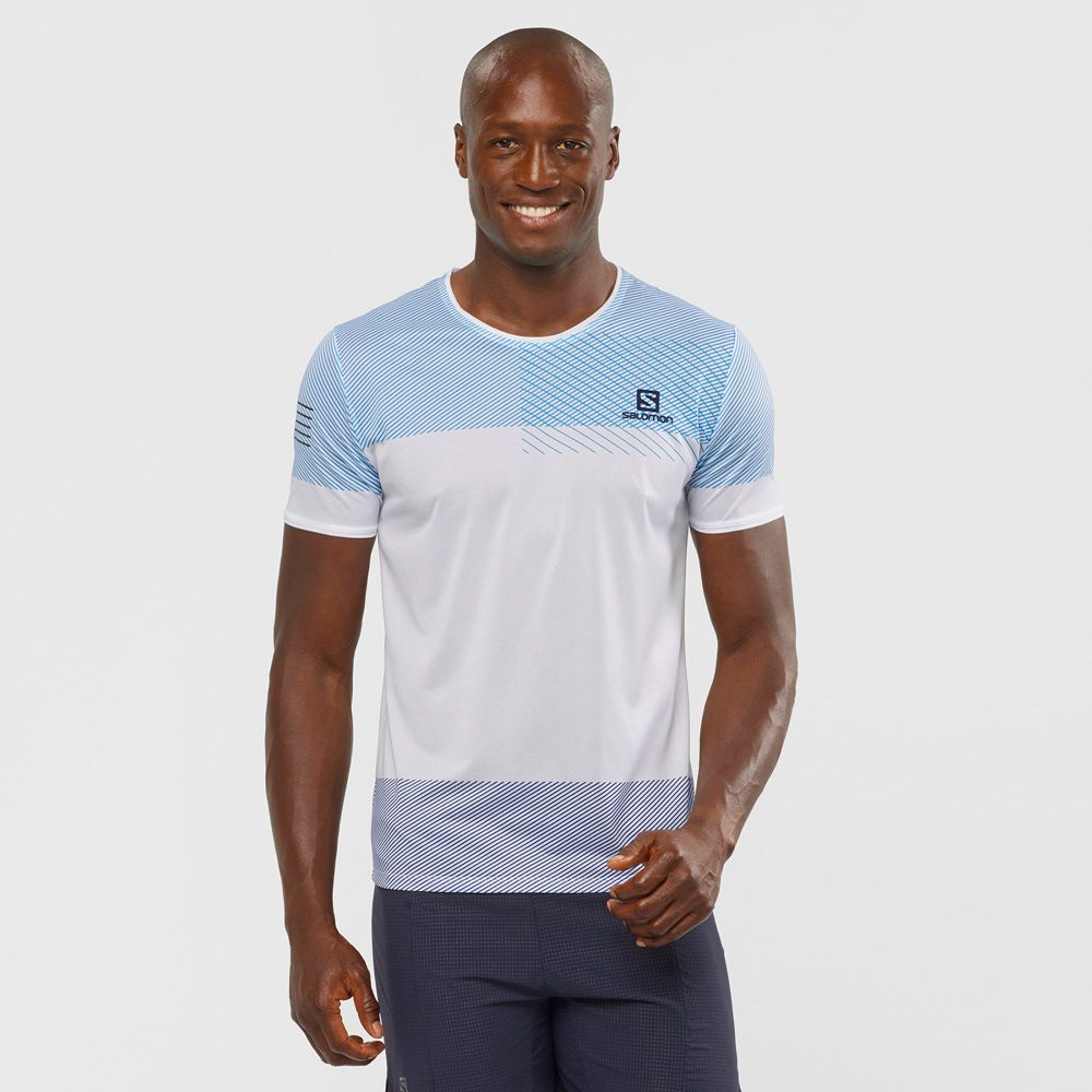 Camisetas Salomon Hombre Blancas - Salomon Argentina SENSE,074512-KWI